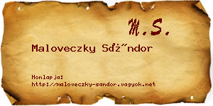 Maloveczky Sándor névjegykártya